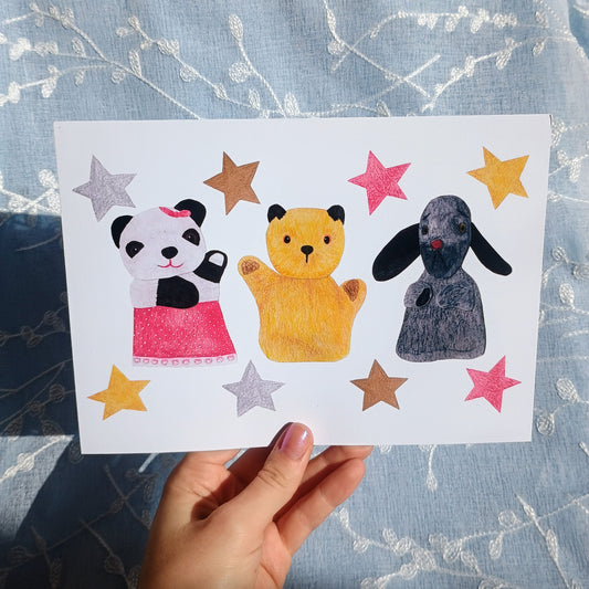 Sooty, Sweep and Soo A5 Print