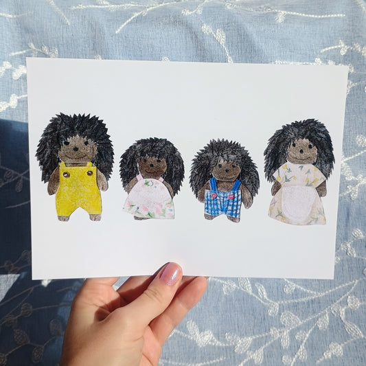 Hedgehog Family A5 Print