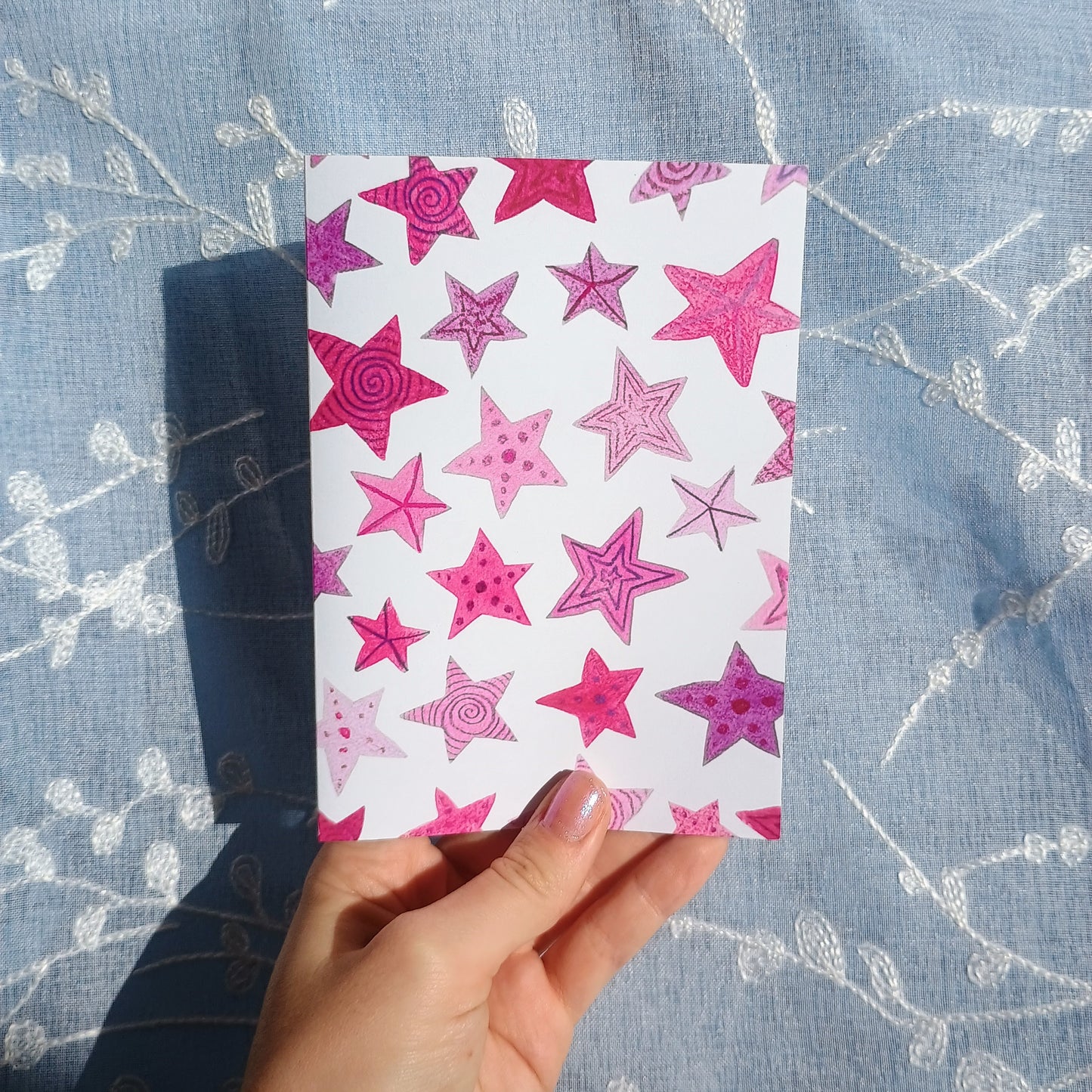 Pink Stars A6 Card