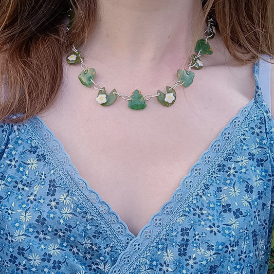 Frog and Lilypad Necklace (Made to Order)