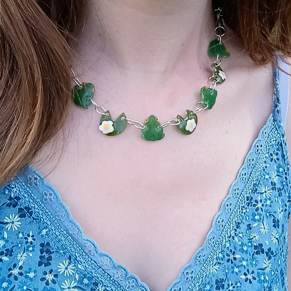 Frog and Lilypad Necklace (Made to Order)