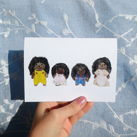 Hedgehog Family A6 Card
