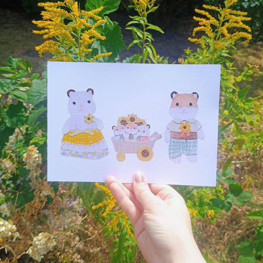Hamster Family A5 Print