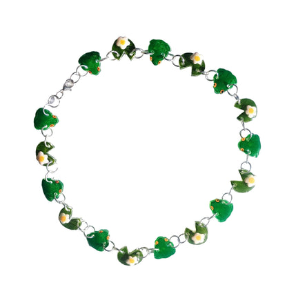 Frog and Lilypad Necklace (Made to Order)