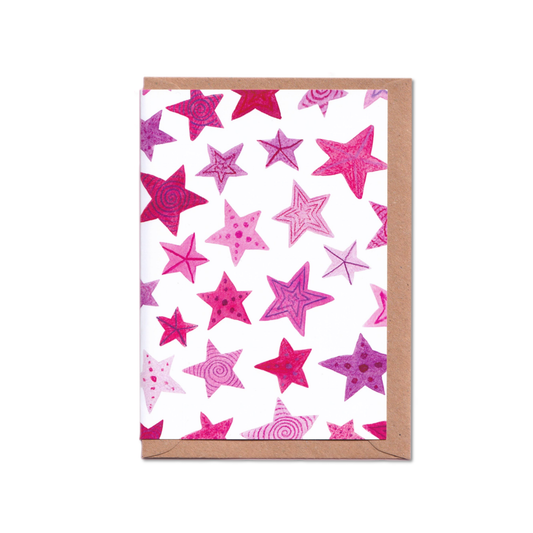 Pink Stars A6 Card
